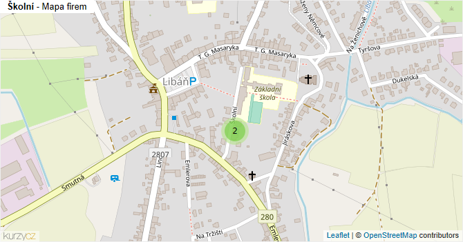 Školní - mapa firem