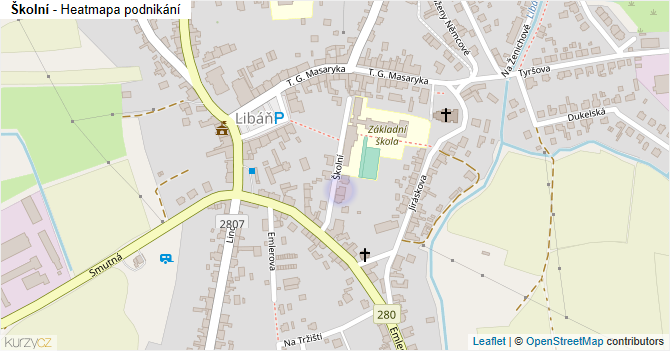 Školní - mapa podnikání
