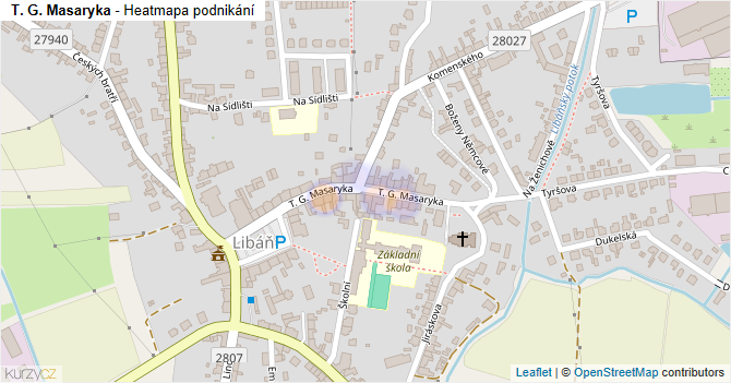 T. G. Masaryka - mapa podnikání