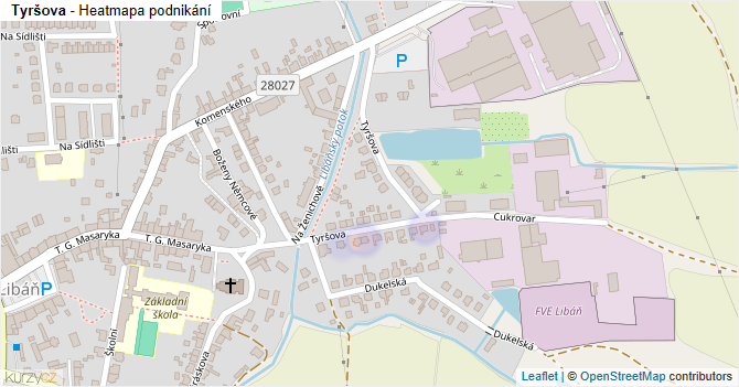 Tyršova - mapa podnikání