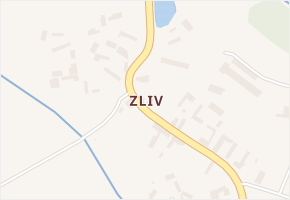 Zliv v obci Libáň - mapa části obce