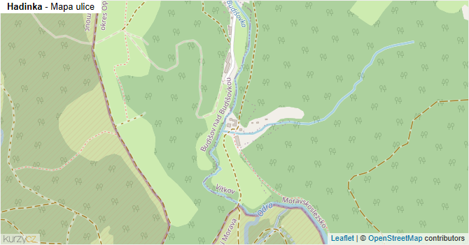Hadinka - mapa ulice