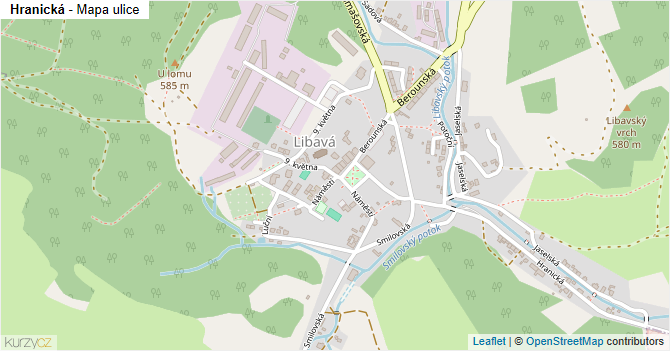 Hranická - mapa ulice