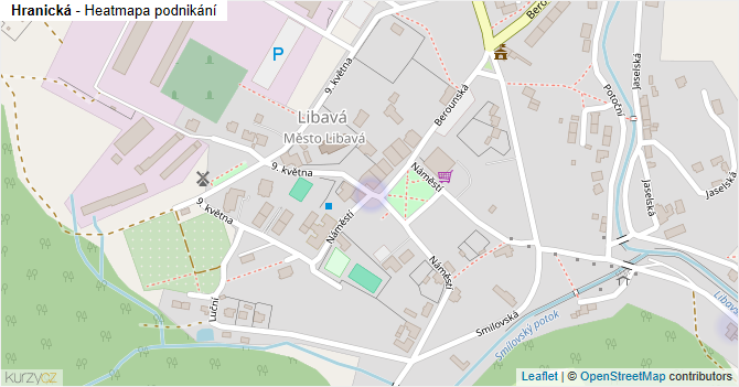 Hranická - mapa podnikání