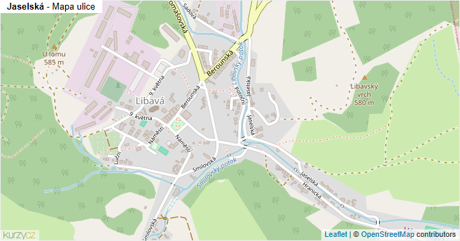 Jaselská - mapa ulice