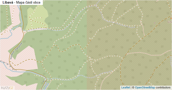 Libavá - mapa části obce