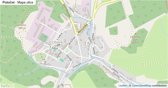 Potoční - mapa ulice