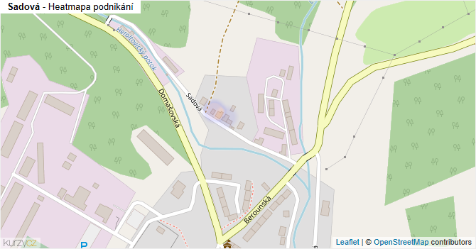 Sadová - mapa podnikání