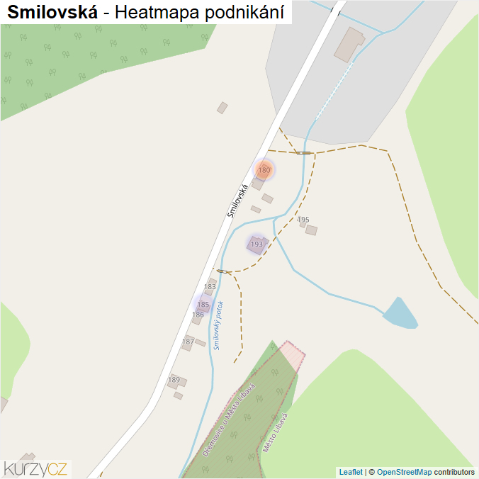 Mapa Smilovská - Firmy v ulici.