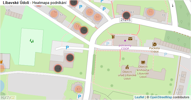 Libavské Údolí - mapa podnikání