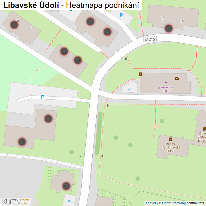 Mapa Libavské Údolí - Firmy v obci.