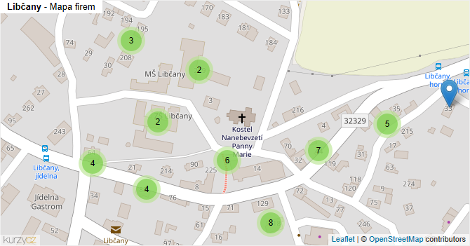 Libčany - mapa firem
