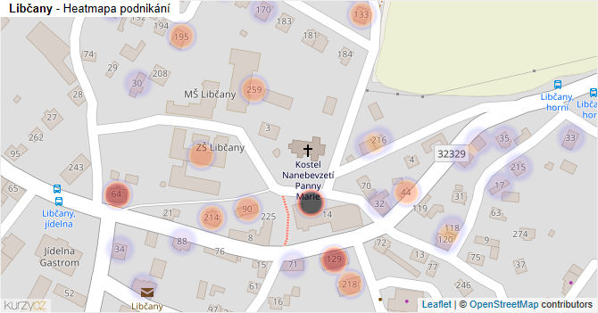 Libčany - mapa podnikání