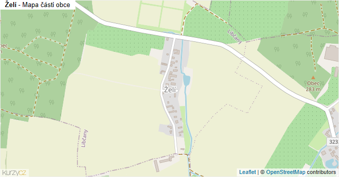 Želí - mapa části obce