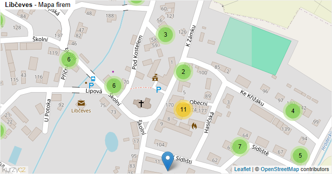 Libčeves - mapa firem