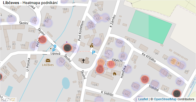 Libčeves - mapa podnikání