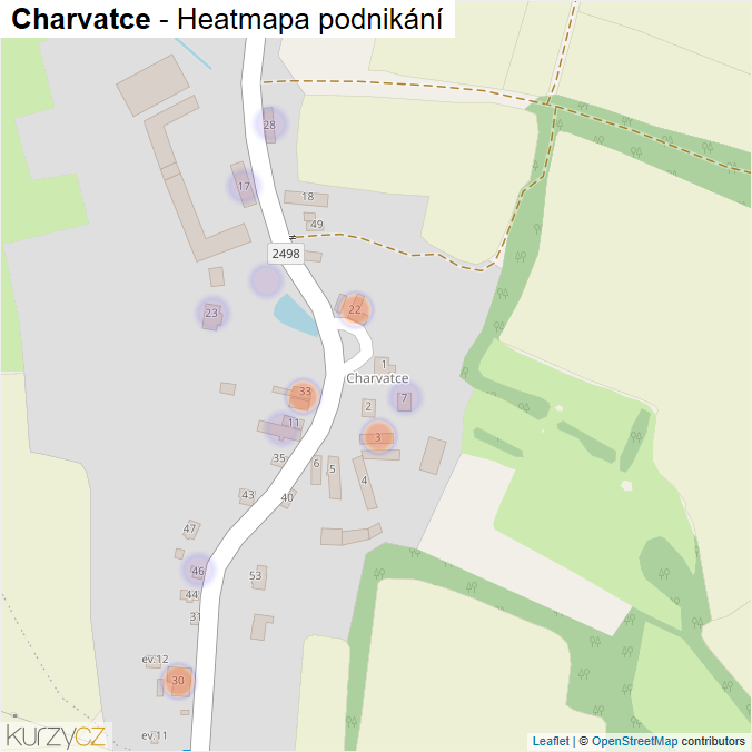 Mapa Charvatce - Firmy v části obce.
