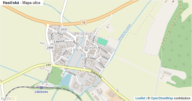 Hasičská - mapa ulice