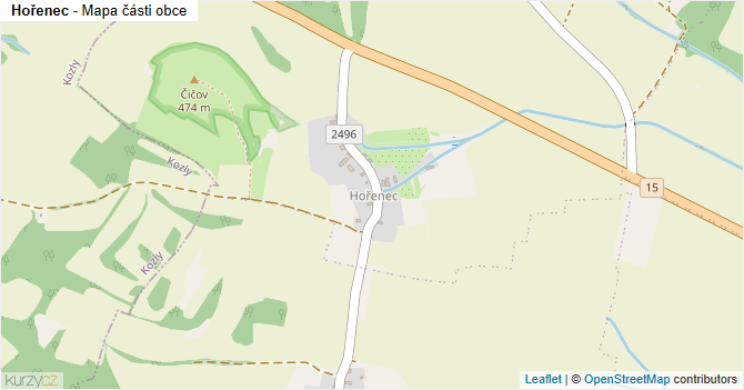 Hořenec - mapa části obce