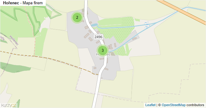 Hořenec - mapa firem