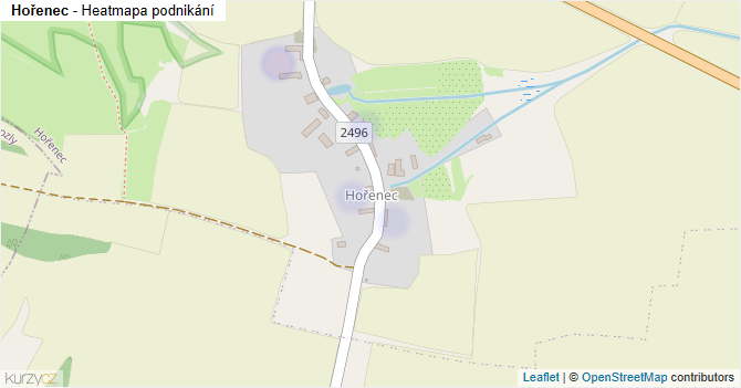 Hořenec - mapa podnikání