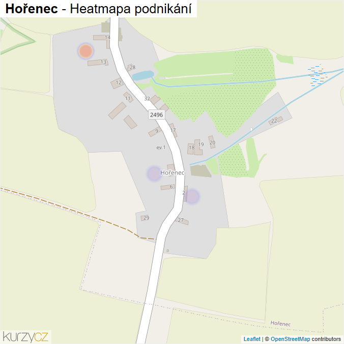 Mapa Hořenec - Firmy v části obce.