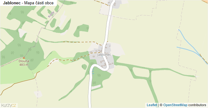 Jablonec - mapa části obce