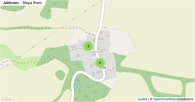 Jablonec - mapa firem