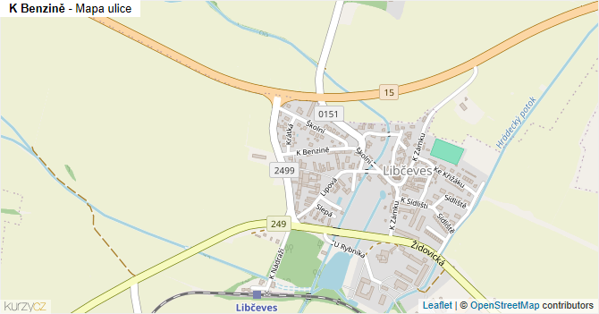 K Benzině - mapa ulice