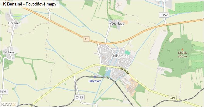 K Benzině - záplavové mapy stoleté vody