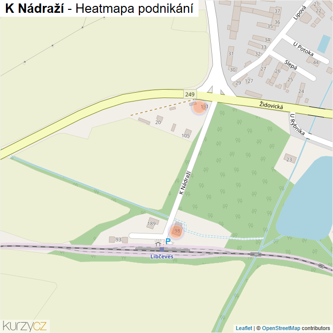 Mapa K Nádraží - Firmy v ulici.