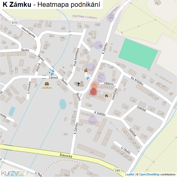 Mapa K Zámku - Firmy v ulici.