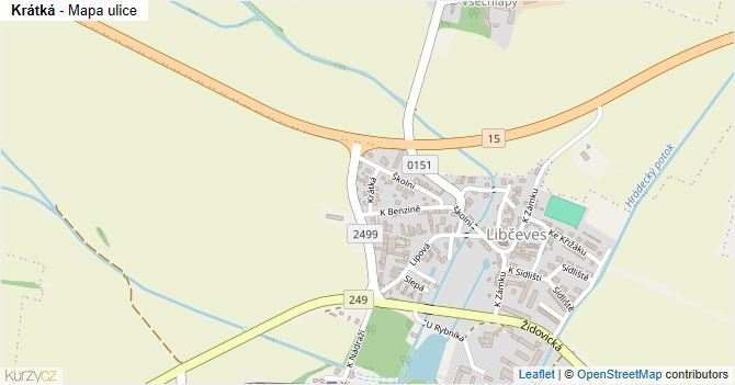 Krátká - mapa ulice