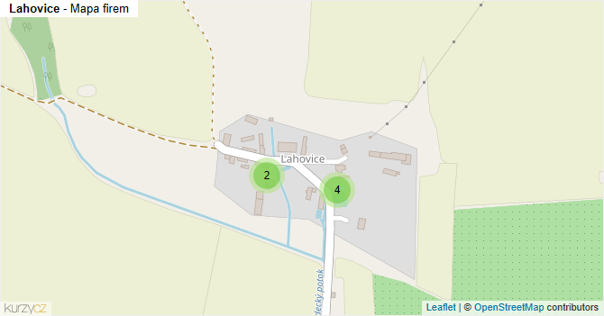 Lahovice - mapa firem