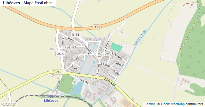 Libčeves - mapa části obce