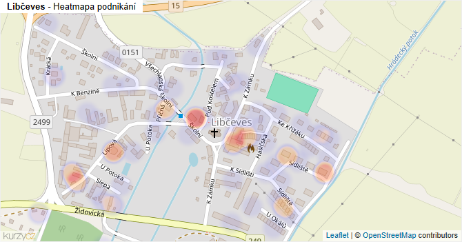 Libčeves - mapa podnikání