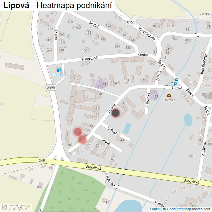 Mapa Lipová - Firmy v ulici.