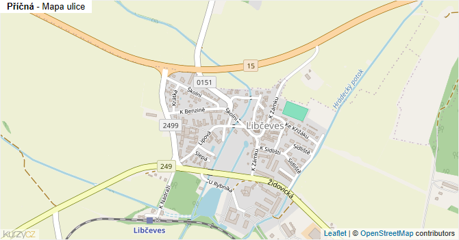 Příčná - mapa ulice