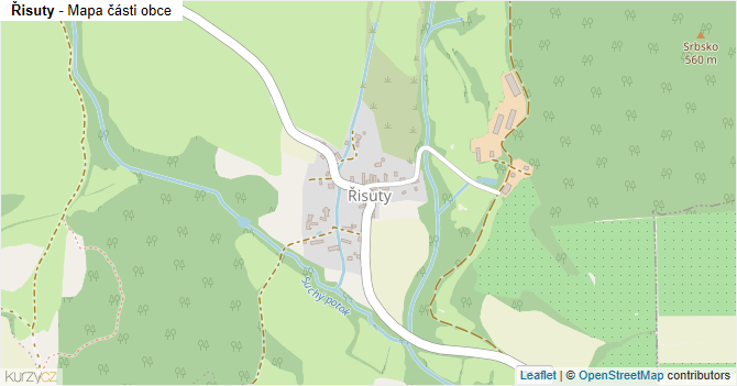 Řisuty - mapa části obce
