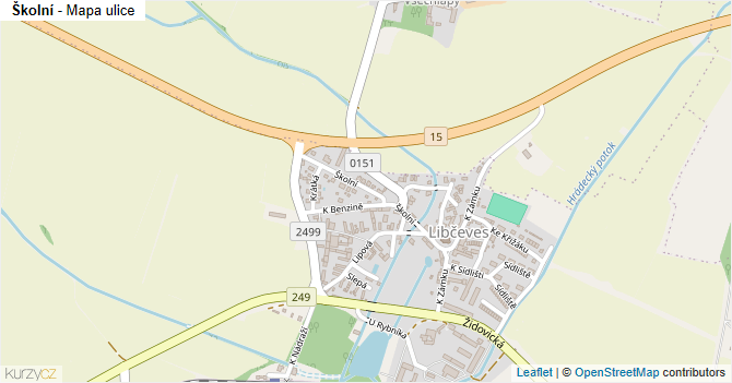 Školní - mapa ulice