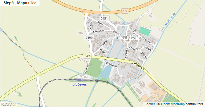 Slepá - mapa ulice