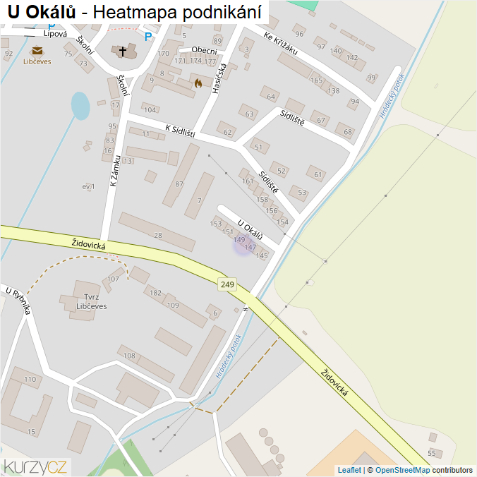 Mapa U Okálů - Firmy v ulici.