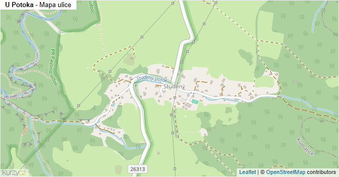 U Potoka - mapa ulice