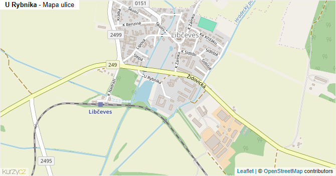 U Rybníka - mapa ulice