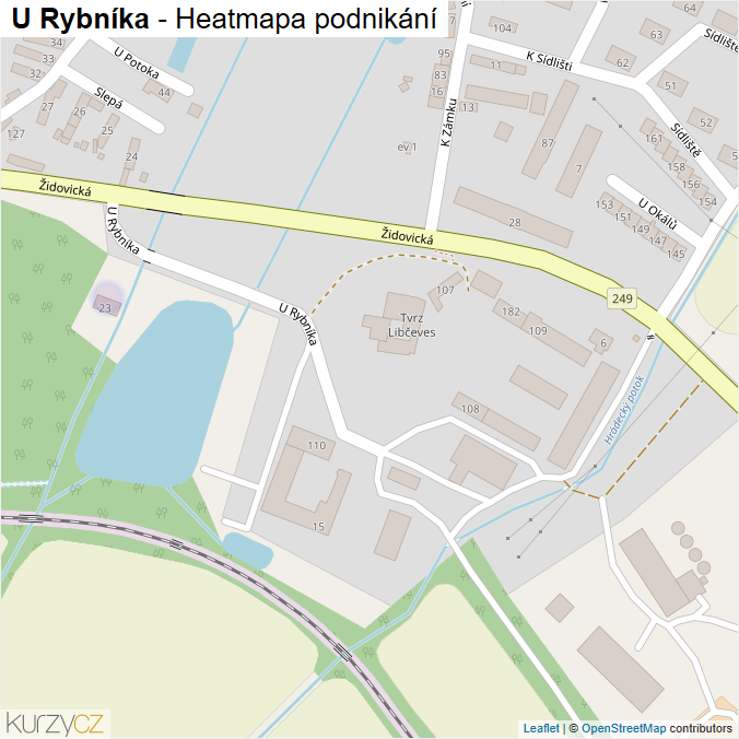 Mapa U Rybníka - Firmy v ulici.