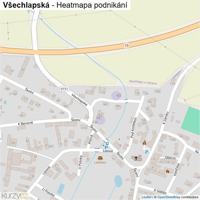 Mapa Všechlapská - Firmy v ulici.