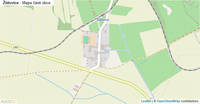 Židovice - mapa části obce