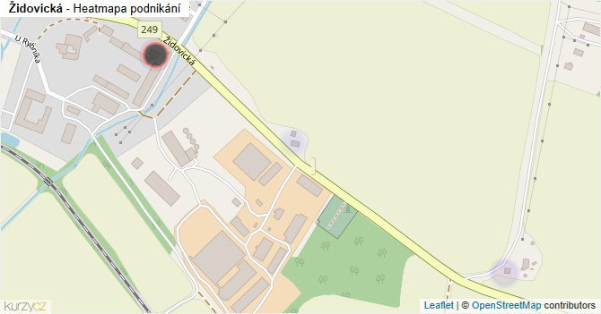 Židovická - mapa podnikání