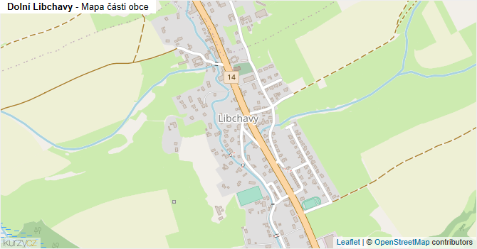 Dolní Libchavy - mapa části obce