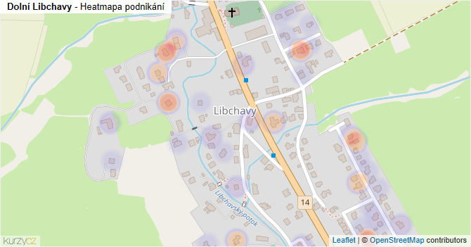 Dolní Libchavy - mapa podnikání